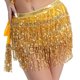 thumbnail image 4 of Falda de danza del vientre Yinane Bufanda de cadera lentejuelas brillantes oro, 4 of 7
