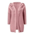 thumbnail image 5 of Women Cardigan Open Front Knitted Hooded Sweater Sweaters Lightweight Outwear Coats, 5 of 5