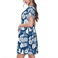 thumbnail image 2 of Honeii Rose Flowers Print Women’s Short Sleeve Dress, Comfortable Casual Dress, Soft Polyester Spandex Blend, Stylish Everyday Wear for Summer, Perfect for Travel and Vacation, 2 of 6