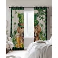 thumbnail image 4 of St Patricks Day Blackout Curtains for Bedroom Living Room Darkening Curtains 54 Inch Long Farmhouse Watercolor Dogs Green Shamrock Short Curtain for Small Window Treatment Grommet Drapes 42"x54"x2, 4 of 9