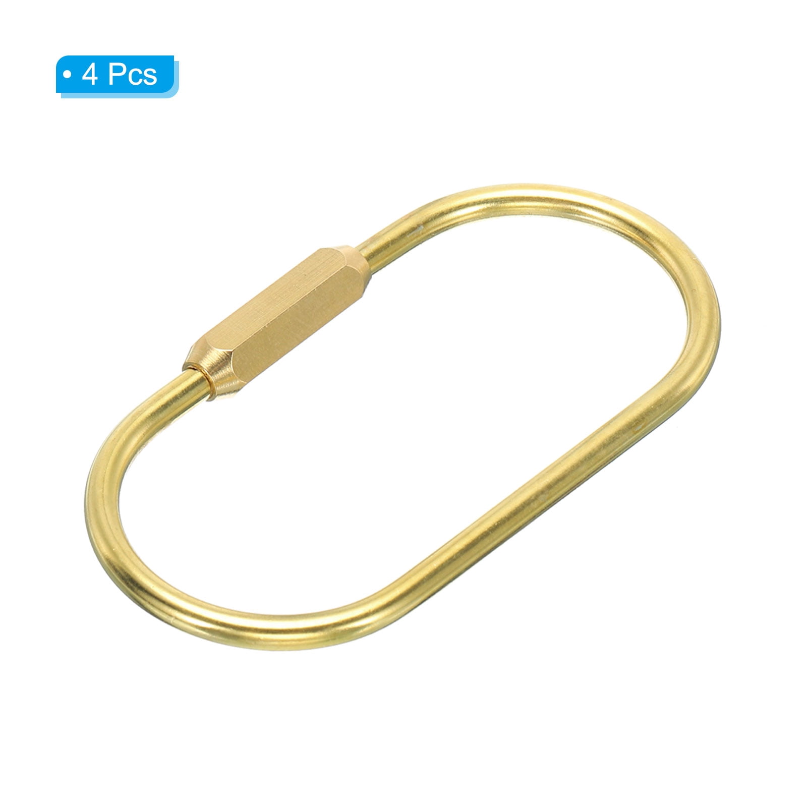 Uxcell Brass Key Ring, 4 Pack Gold Screw Lock Clip Key Chain