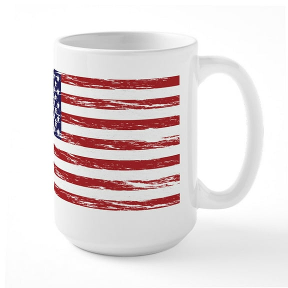 CafePress - American Flag Mug - 15 oz Ceramic Large White Novelty Mug