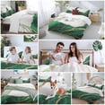 thumbnail image 6 of Green White Marble Bedding 3 Piece Duvet Cover Set Full Size, Nature Marble Crack Yellow Lines Art Soft Microfiber Comforter Cover with Zipper Closure & Pillowcases, FadeResistant Quilt Cover, 6 of 9