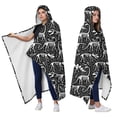 thumbnail image 2 of Wearable Blanket,Black Cartoon Dinosaurs Fossils Pattern Hooded Wearable Flannel Blanket for Adults & Teens,Winter Poncho Shawl Wrap Cape Cozy Anti-Pill,50"x60", 2 of 5