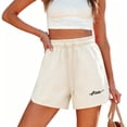 thumbnail image 5 of Women Casual Sweat Shorts Side Split Solid Shorts Elastic Drawstring Short Pants High Waist Lounge Shorts Loose Comfy Athletic Shorts Trendy Soft Summer Outfits Daily Workout Gym Running, 5 of 5