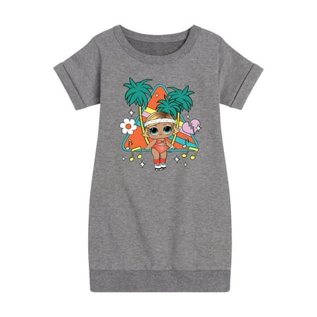

LOL Surprise! Dolls - Boogie Babe - Retro Style with Palm Trees - Toddler & Youth Girls Fleece Dress