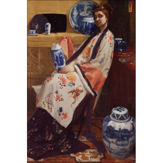24"x36" Gallery Poster, James Abbott McNeill Whistler Purple and Rose The Lange Leizen of the Six Marks