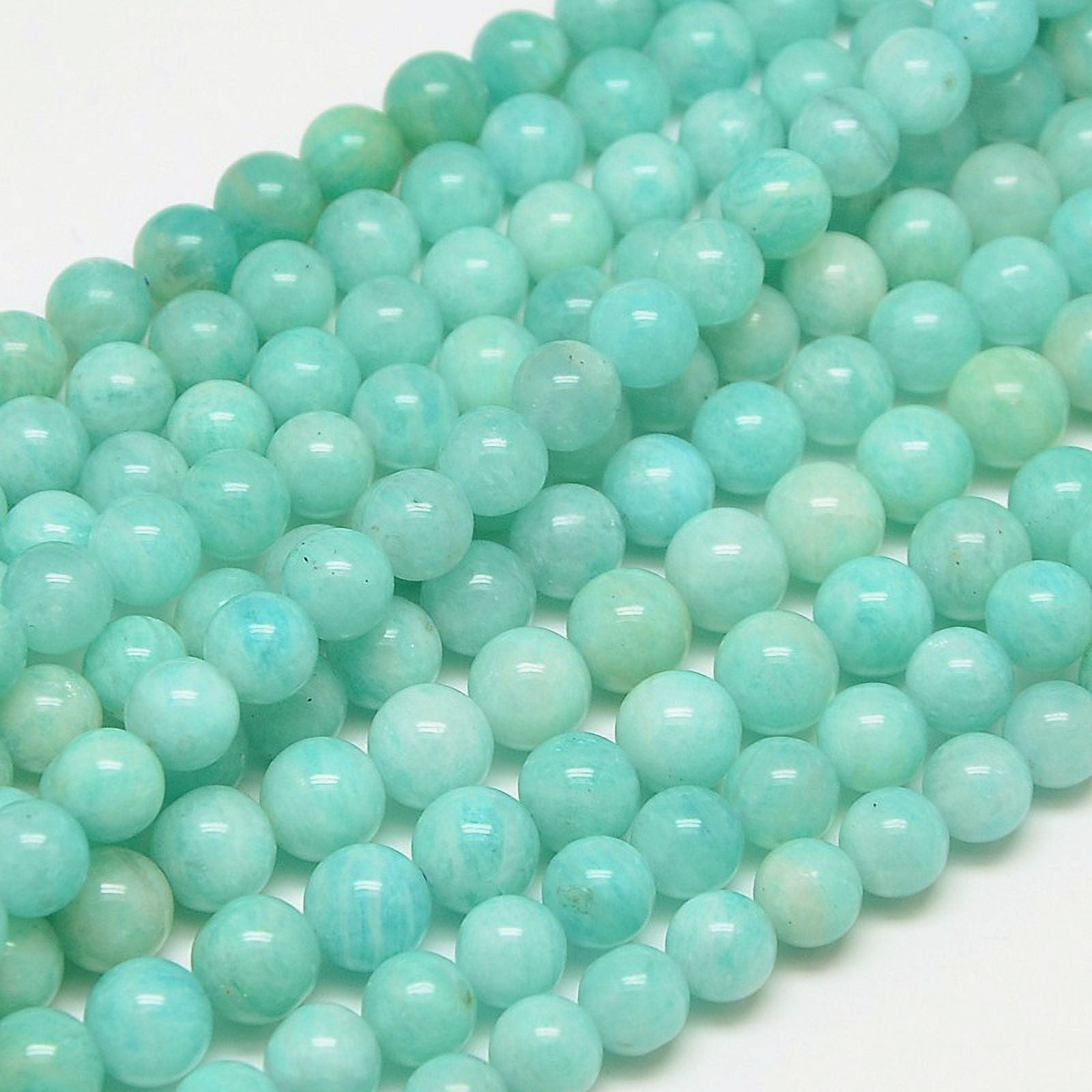 Round Natural Peru Amazonite Bead Strands 6mm Hole: 1mm about 62~65pcs/strand 15 inch