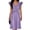 Purple, variant on Womens Short Sleeve V Neck Dress Shiny Party V Neck Sleeve Loose Dress