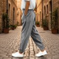 thumbnail image 2 of SRZYMJ Casual Corduroy Jogger Pants for Women Loose Elastic Waist Stretch Comfy Business Lounge Trousers with Pockets, 2 of 7