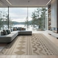 thumbnail image 2 of ODIKA 6'x9' Brown Beige Geometric Pattern Washable Area Rug Modern Design with Natural Motifs for Dining Room, Under Table, Office Décor, Non-Slip Chair-Friendly, 2 of 7