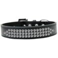 thumbnail image 1 of Three Row Clear Crystal Dog Collar Black Size 18, 1 of 1