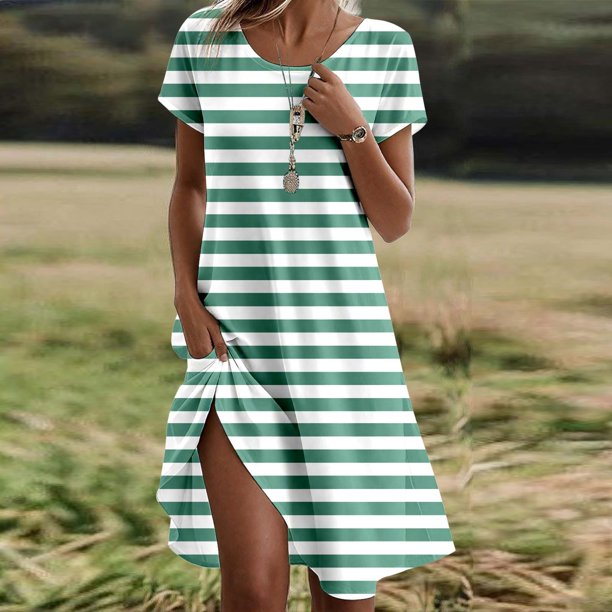 WILLBEST Vestidos Vestidos Casuales para Mujer Vestido de Trabajo Cómodo con Diseño Acampanado para Uso Diario y En El Hogar Chica