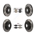 thumbnail image 1 of Transit Auto Front Rear Ceramic Pads and Coated Drilled Slotted Disc Brake Rotors Kit for Car Ford C-Max KDA-100971, 1 of 8