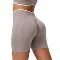 thumbnail image 3 of Breezora Women's Seamless Color Block Yoga Shorts - Scrunch Bum Booty Lifting Gym Shorts with Tummy Control, Workout Tights, 3 of 6