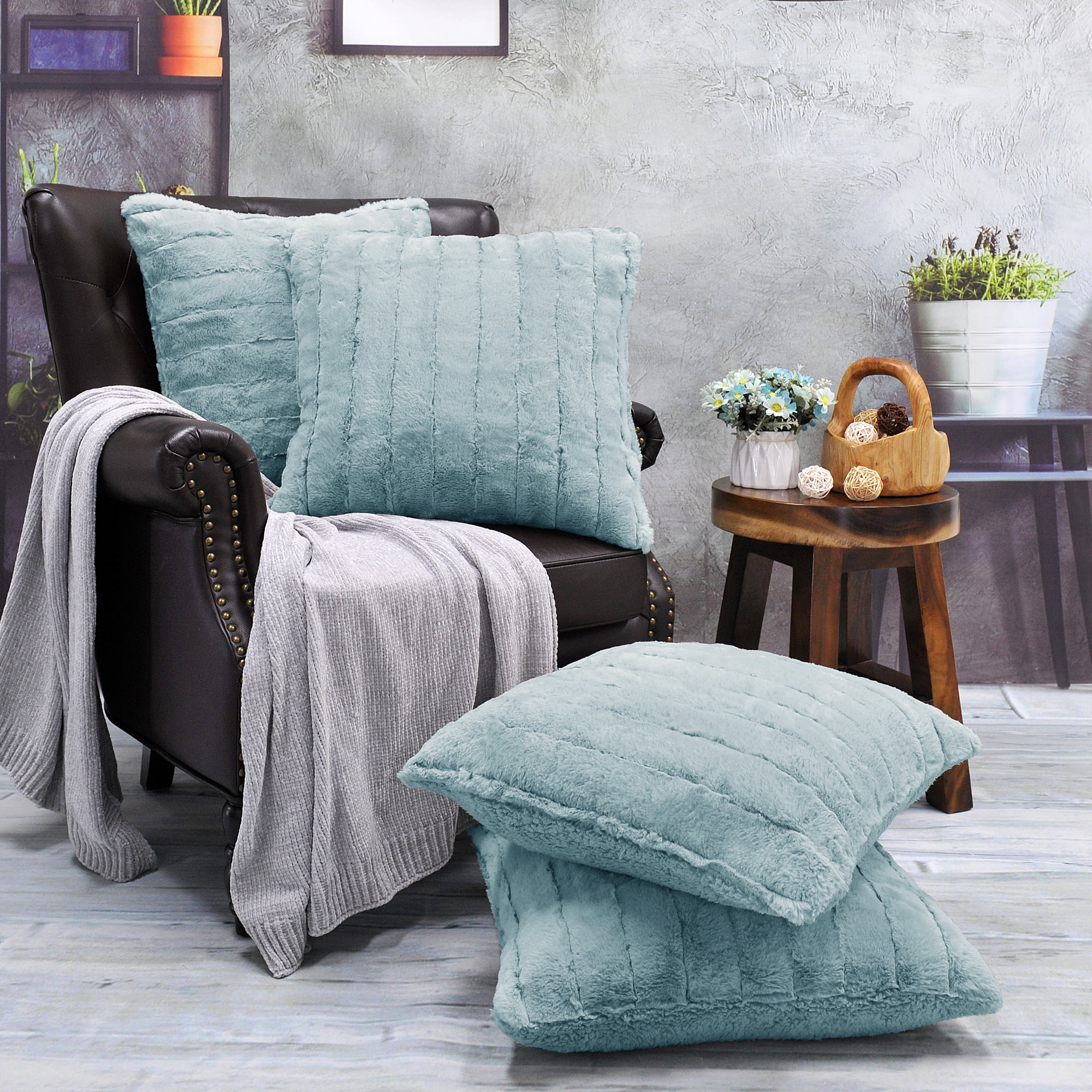 Home Soft Things Super Soft Decorative Pillow Covers, Set of 4, 20x20 inches, Arona