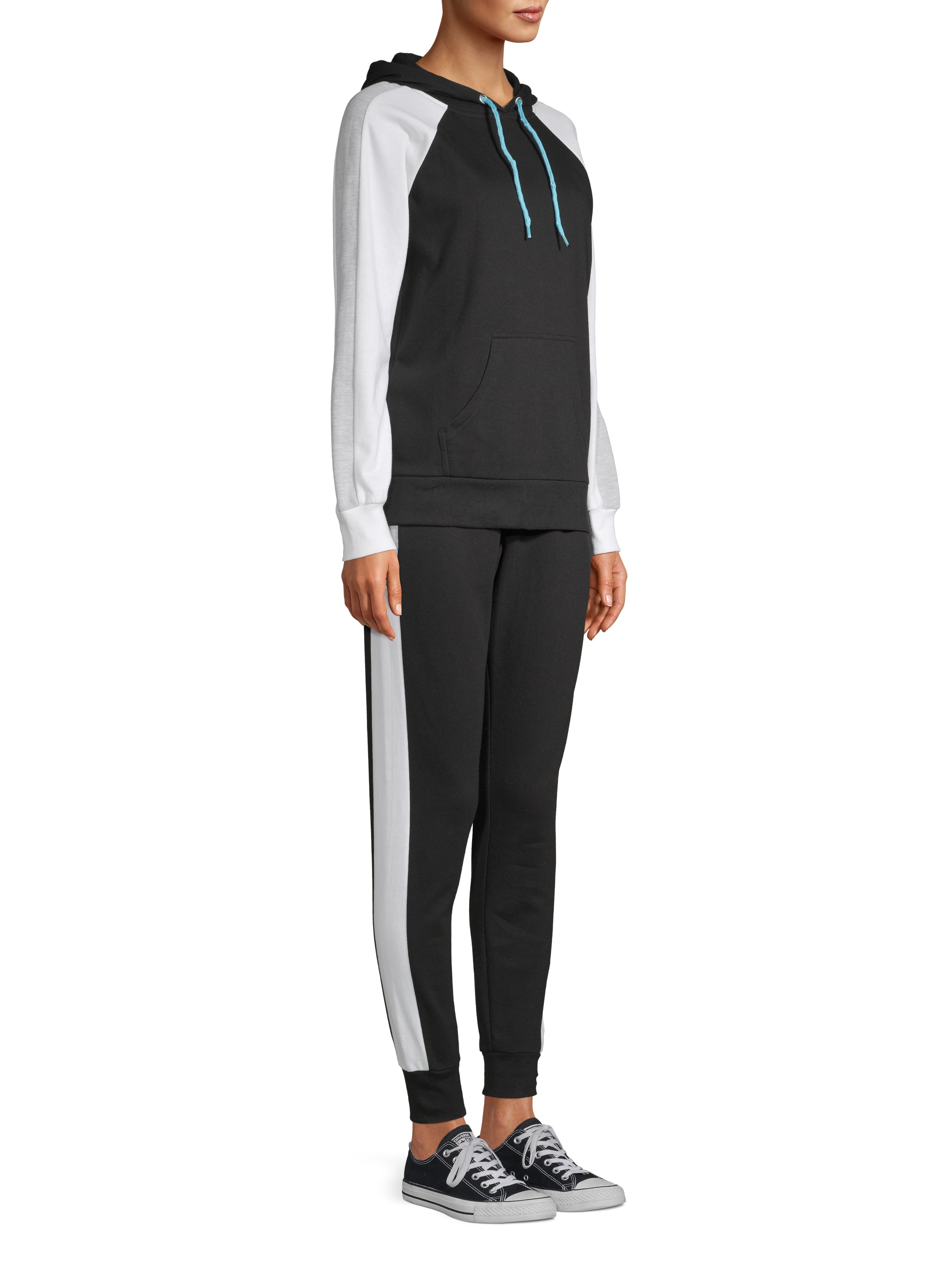 Feathers Women's Athleisure Fleece Hoodie and Jogger Set - image 3 of 5