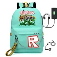 thumbnail image 3 of Roblox-mochila con estampado de dibujos animados para hombre y mujer, morral con estampado de Anime para ordenador portátil, tendencia de moda, ideal para regalo de Navidad, 3 of 5