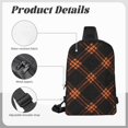 thumbnail image 5 of Chest Bag Dual Pocket 11.8×7.7×2.4in Waterproof Double-Pocket Large Capacity With No Inner Pouch Pockets And Double Drawstrings Argyle Plaid Darkorange_1, 5 of 8