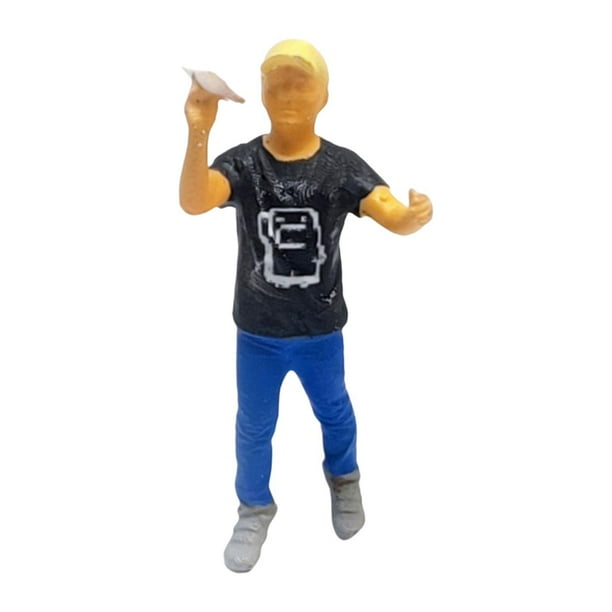Figura modelo de 1/64 personas, diseño de mesa de arena, decoración, juguete para juego de imitación, colección, ornamento en miniatura, modelo de Negro