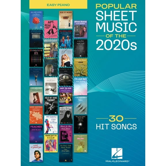 Popular Sheet Music of the 2020s: 30 Hit Songs Arranged for Easy Piano with Lyrics and Chord Names, (Paperback)