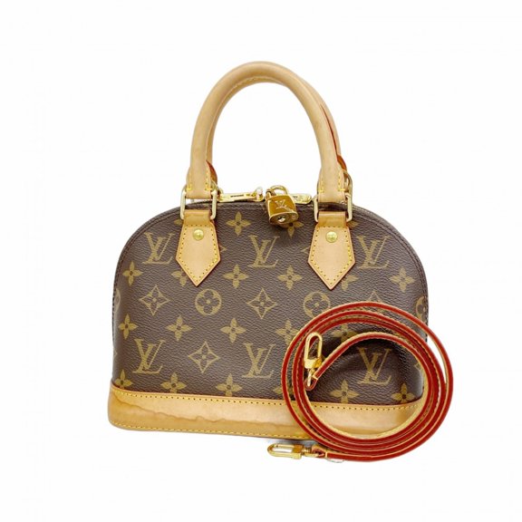 Pre-Owned Louis Vuitton Alma BB Monogram Handbag M46990 Brown 2-way bag for women