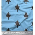 thumbnail image 1 of Soimoi Blue polyester Crepe Fabric Christmas Tree Print Fabric by Yard 52 Inch Wide, 1 of 3