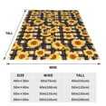 Zufioo Vintage Black White Plaid Sunflowe Fleece Blanket Queen Size