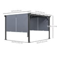 thumbnail image 3 of Outsunny Auvent de Pergola Rétractable 10 Pieds x 12 Pieds pour Cour Arrière, Jardin, Gris, 3 of 10