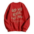 thumbnail image 5 of SGMVNU Girls Casual Long Sleeve Sweatshirt 11-12 Years Fashion Oversized Sweatshirt Letter Graphic Kids Crew Neck Cute Pullover Relaxed Fit Tops Red, 5 of 7