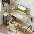 thumbnail image 3 of Bestier 55 inch Corner L Shaped Computer Desk with Storage Shelves in Oak, 3 of 9