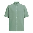 thumbnail image 5 of Wavsuf Mens polo Shirt for Men Summer Button polo T-Shirt Button T-Shirt Green Size 3XL, 5 of 7