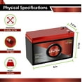 thumbnail image 3 of ECI Power 12V 10Ah Lithium LiFePO4 Deep Cycle Rechargeable Battery | 2000-5000 Life Cycles & 10-Year Lifetime | Built-in BMS | Perfect for RV, Solar, Marine, Overland, Off-Grid Applications, 3 of 4