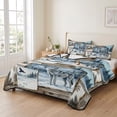 thumbnail image 2 of Quilts Twin Size Bedding Set, Farmhouse Wolf Lightweight Quilted Comforter, Winter House Eagle Snowflake Pine Tree Soft Reversible Bedspread Coverlet with Pillow Covers for All Season, 68" x 86", 2 of 9