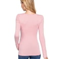 thumbnail image 4 of (ACTIVE BASIC) Long Sleeve T Shirt Sexy Scoop Neck Stretch Cotton Tee (Dusk Teal/S), 4 of 4