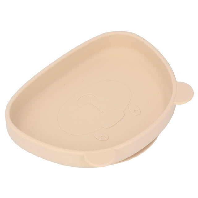 Toddler Plates, Silicone Suction Plates Heat Non Slip Cartoon Shape Easy To Clean Dishwasher And Microwave Safe Stick To High Chair Trays And Table