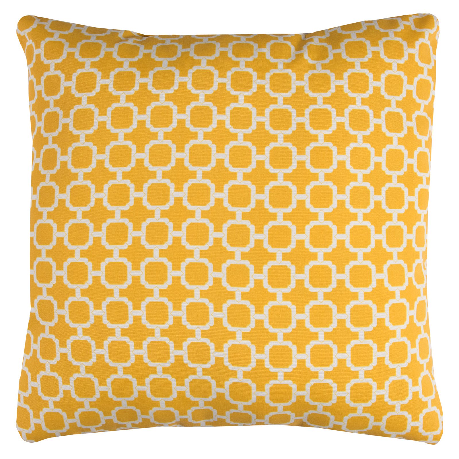 Rizzy Home Decorative Poly Filled Throw Pillow Geometric 22"X22" Yellow
