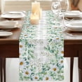 thumbnail image 3 of Table Runners 90 Inches Long Dress Scarves, Eucalyptus Leaves Farmhouse Coffee/Dining/Kitchen Table Runner for Living Room, Spring Daily Flowers Plants Gray Plaid 13x90 Inch, 3 of 9