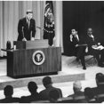 thumbnail image 2 of John Kennedy'S First Press Conference As President. At Right Are Press Secretary Pierre Salinger Associate Press, 2 of 2