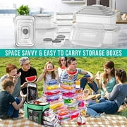 ROCKBERRY 50 Pcs Food Storage Container with Lids Airtight & Leakproof, plastic containers (20 Stackable Boxes-20 Lids)