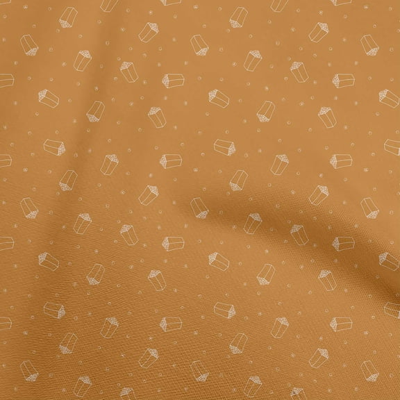 oneOone Cotton Cambric Orange Fabric Retro Popcorn Sewing Craft Projects Fabric Prints By Yard 42 Inch Wide