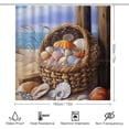 thumbnail image 2 of 4 Pcs Bathroom Shower Curtain Set,Bathroom Sets with Rugs (Bath Mat,U Shape and Toilet Lid Cover Mat), Beach Shell Bathroom Decor Set, 2 of 8