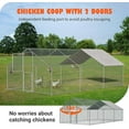 thumbnail image 6 of Gelloan Large Metal Chicken Coop with Waterproof and Anti-Ultraviolet Cover, Walk-in Poultry Cage Chicken Run Pen Dog Kennel Duck House,Silver,18x10x6 FT, 6 of 6