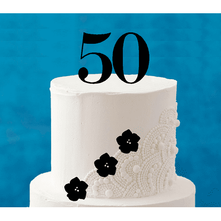 50th Birthday / Anniversary Tall 4inch Cake Topper ...