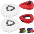 thumbnail image 1 of 4 in 1 Spin Mop Replacement Attachment Set, Compatible with O-Ceda Easywring Spin Mop Replace Head, 2 pcs Mop Replacement Head, 1 pcs Mop Scrub Brush Head and 1 pcs Mop Base, 1 of 5