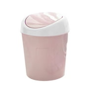 Small Trash Can with Lid, Plastic Mini Desktop Wastebasket with Flip-top Lid Design, Tiny Countertop Trash Can Small Garbage Bin for Living Room, Bedroom, Office, Car, Pink - by ROBOT-GXG