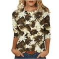 thumbnail image 2 of JTZGDY Western Shirts for Women Plus Size Ethnic Style Tops Plus Size 3/4 Lenght Sleeve Vintage Bleached Crewneck Tunic Tees Loose Oversied Graphic Tshirt Tops Multicolor#09 XXXXL, 2 of 6