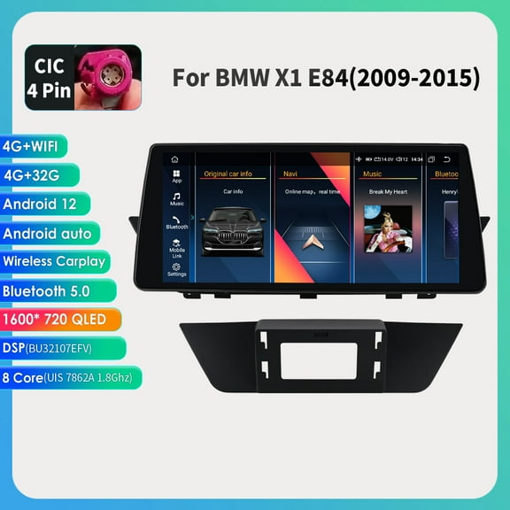 10.33" Touchscreen Android Auto Apple CarPlay 4 32GB Wifi Car Stereo Radio Head Unit GPS Navigation Player For BMW X1 E84 2009 2010 2011 2012 2013 2014 2015 CIC