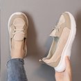 thumbnail image 4 of Women'S Wedge Canvas Shoes Slip-On Comfortable Flat Loafers Casual Shoes shikongkuajing, 4 of 7