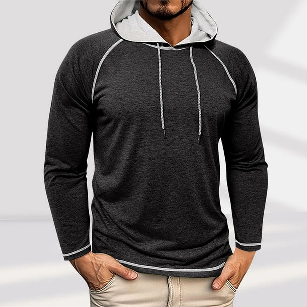 pstuiky manga larga de hombre, Camisa básica de manga larga con cuello redondo y transpirable de color sólido a la moda informal para hombre top de hombre s
